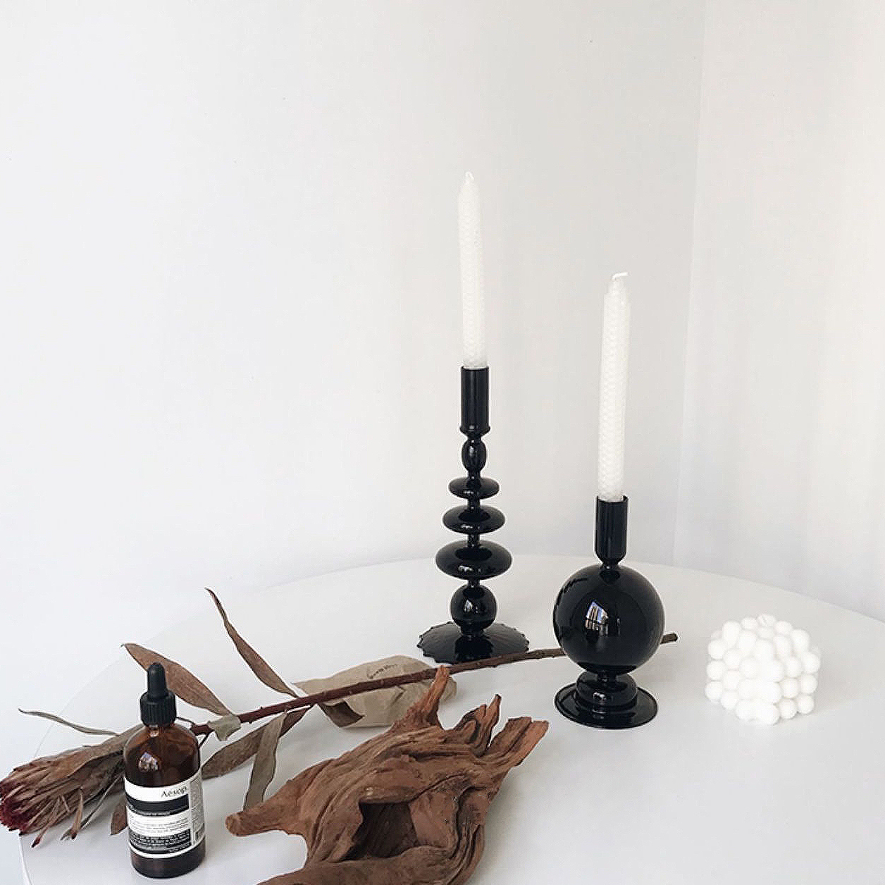 vintage candlestick objet(BLACK)